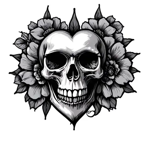 Skull Heart Out Line