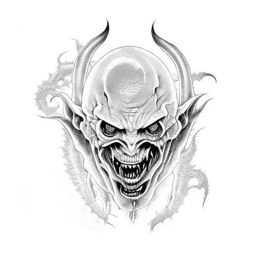 Horror Demon In Junji Ito Style