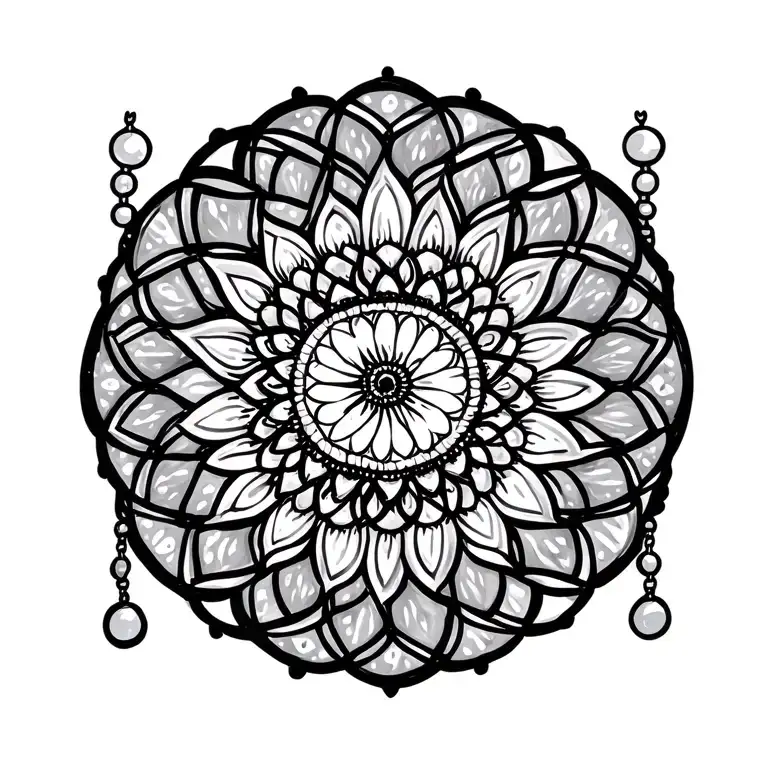 Mandala With Hanging Beads