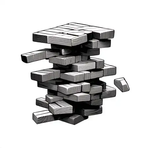 Jenga Blocks Falling Psychedelic