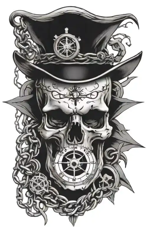 Skull Chains And Compass