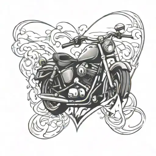 Motorcycle In A Broken Heart Shape