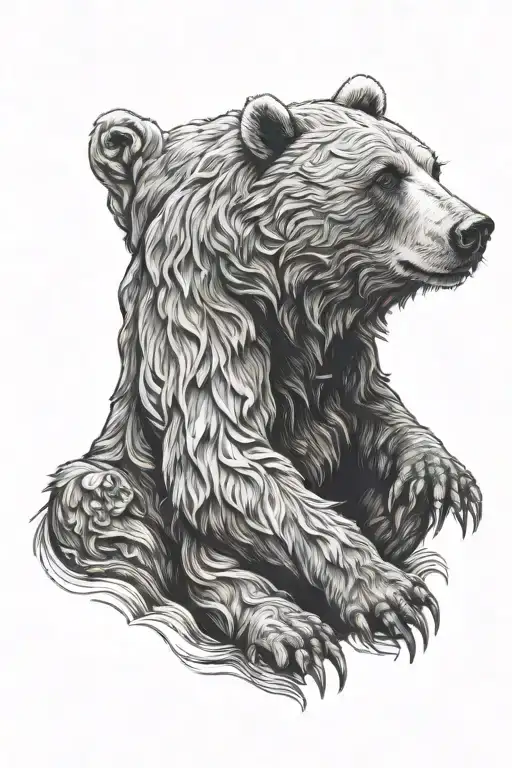 Realistic Sitting Bear