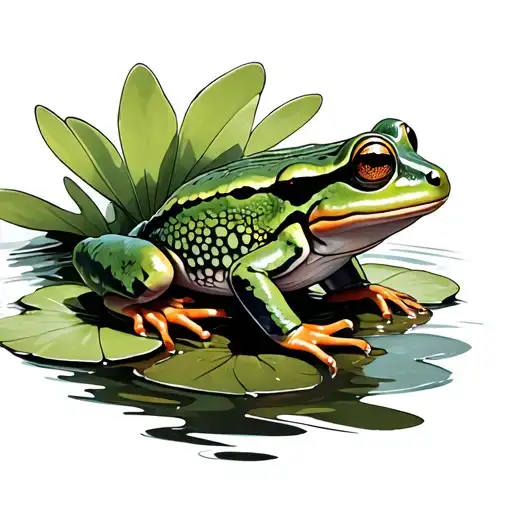 Frog On A Lily Pad