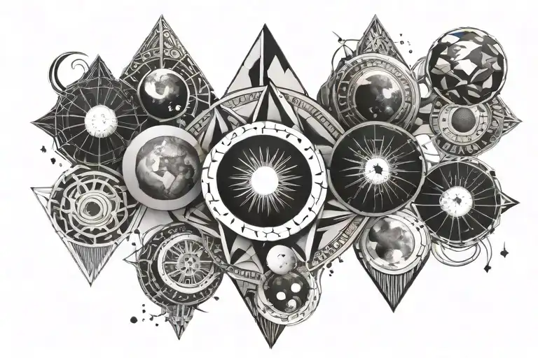 Geometric Moon Phases