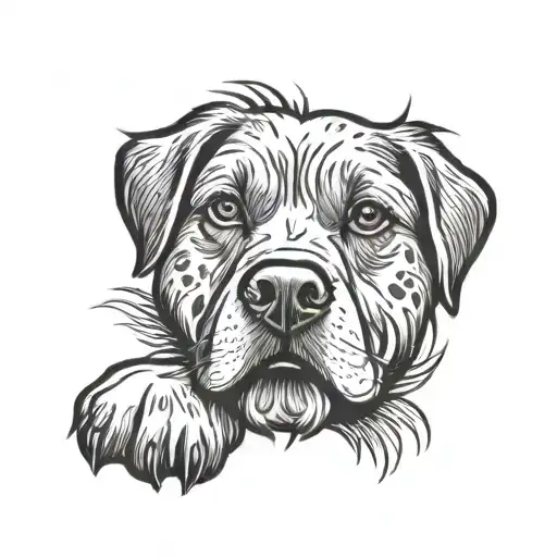 A Paw Print With Dog Face