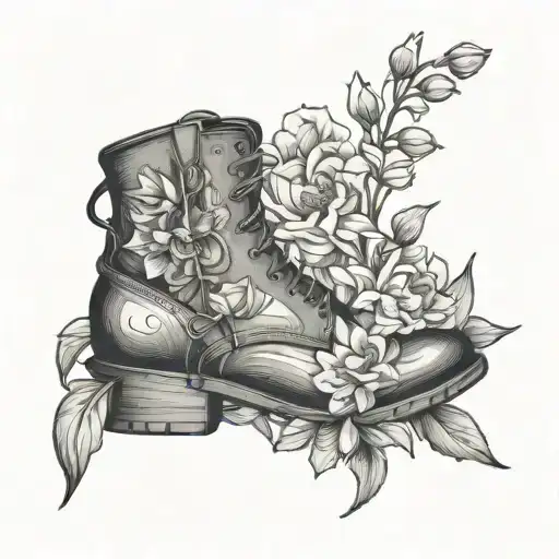 Boot And May Birth Flower Intertwined