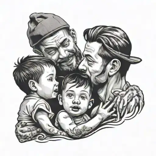 Father Who Raised His 2 Children Alone With Dark But Loving Vibe Tattoo