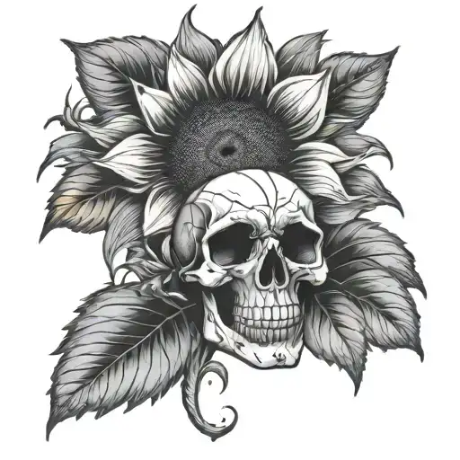 Sunflower Skull