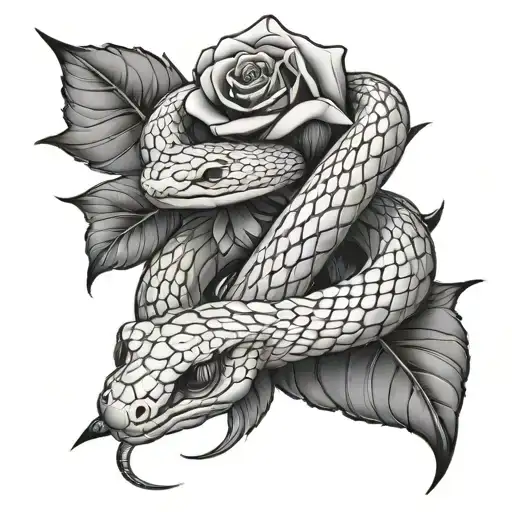 Snake With Rose