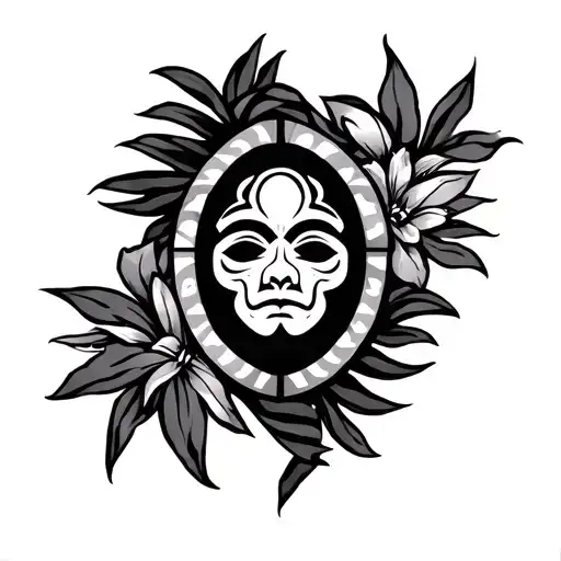 Hawaiian Tribal Chest Shoulder Tattoo Design