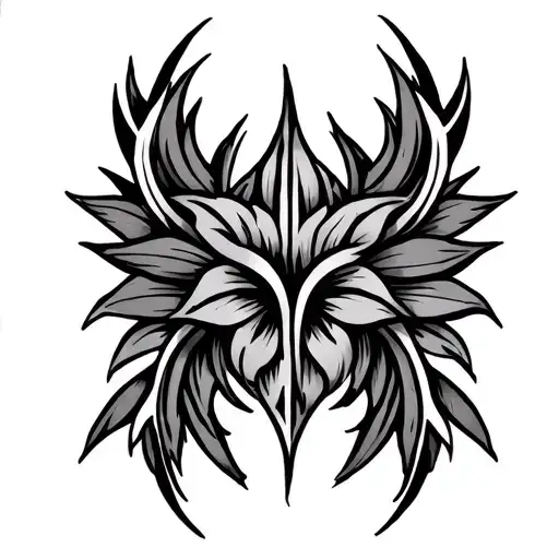 Hawaiian Tribal Chest Shoulder Tattoo Design