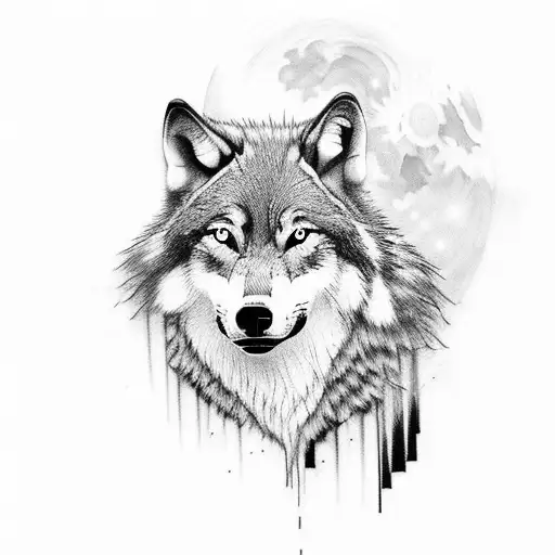 A Wolf Howling In The Moonlight In A Dense Forest Setting