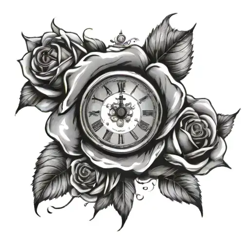 Clock Inside A Rose