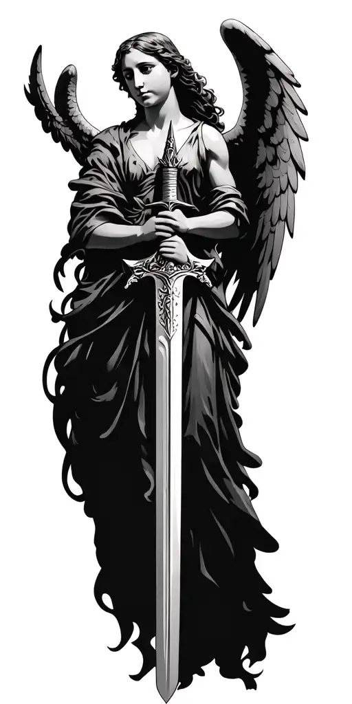 Angel Holding A Sword