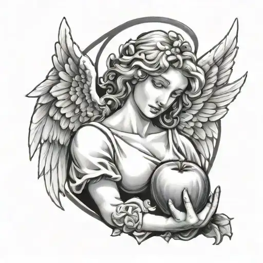 Angel Holding Apple