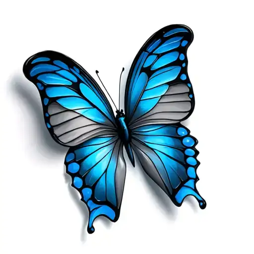 Blue 3D Butterfly