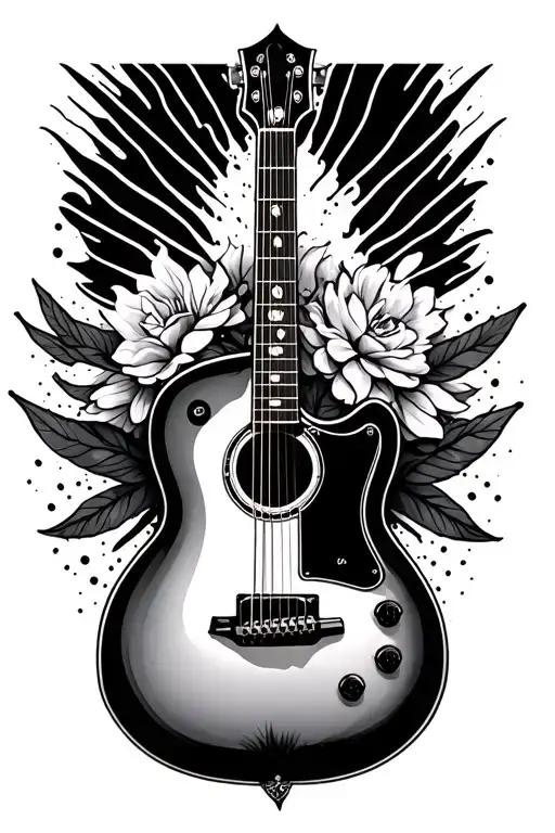 Guitar In Memory Tattoo