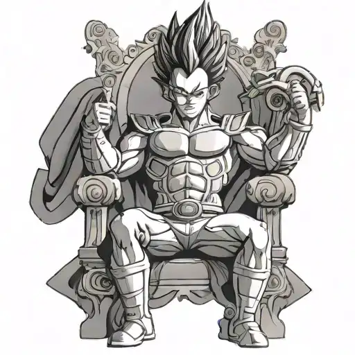Vegeta Sitting On A Throne