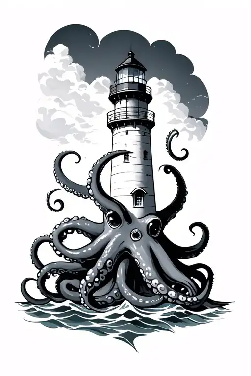 Lighthouse Wrapped In Octopus