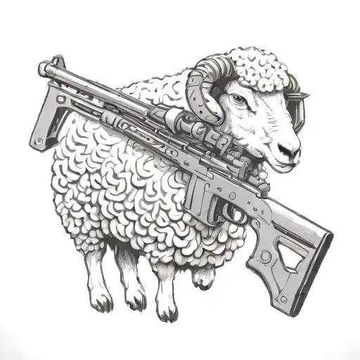 Sheep With Sniper Rifle