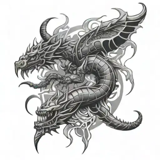 Create A Forearm Tattoo Sleeve That Includes Borneo Scorpio And Cyber Signilism