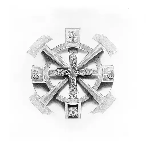 Christian Cross With Initials C C D J J P