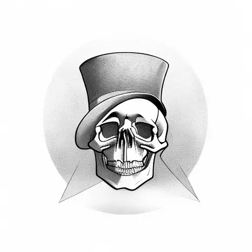 Skull Dancing With Top Hat And Cane