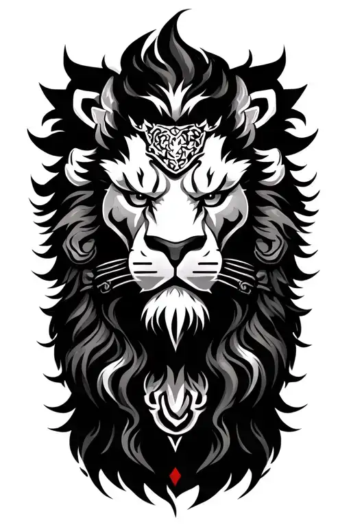 Samurai Lion God Pound Zodiac Sign