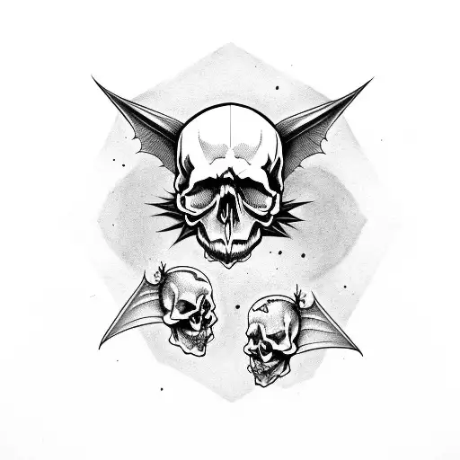 Skull And Bats And Gemini