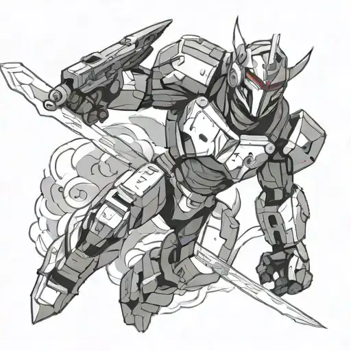 Voltron With Sword Emerging