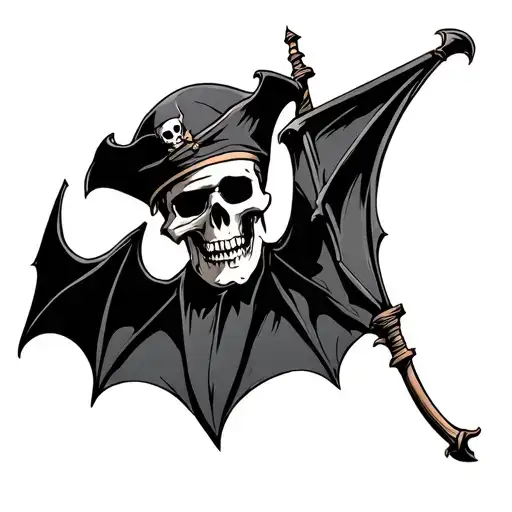 Pirate Flag And Bat