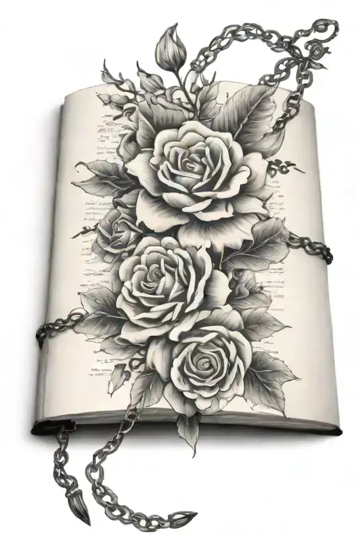 Hand Chain Book Open Flowers