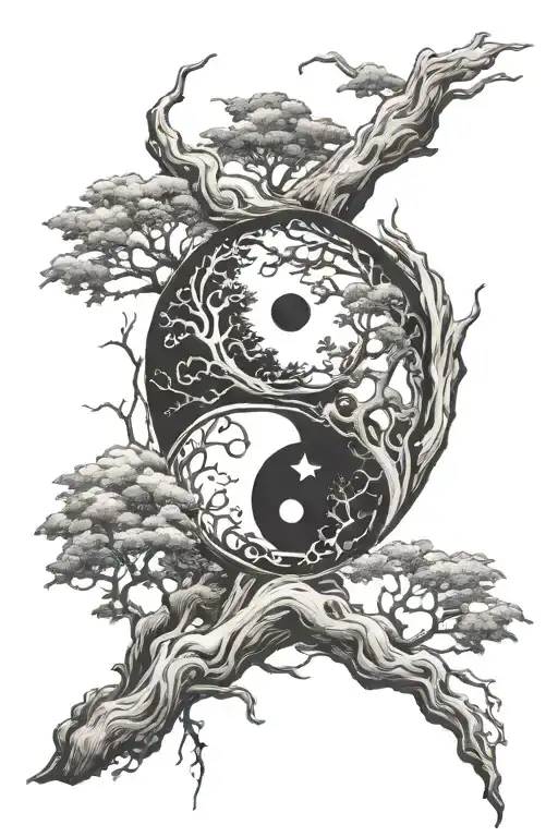 Forest Yin Yang Sign