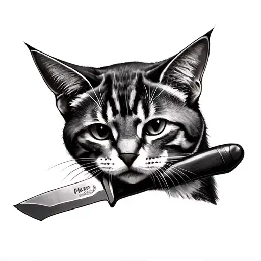 Cat Has A Knife