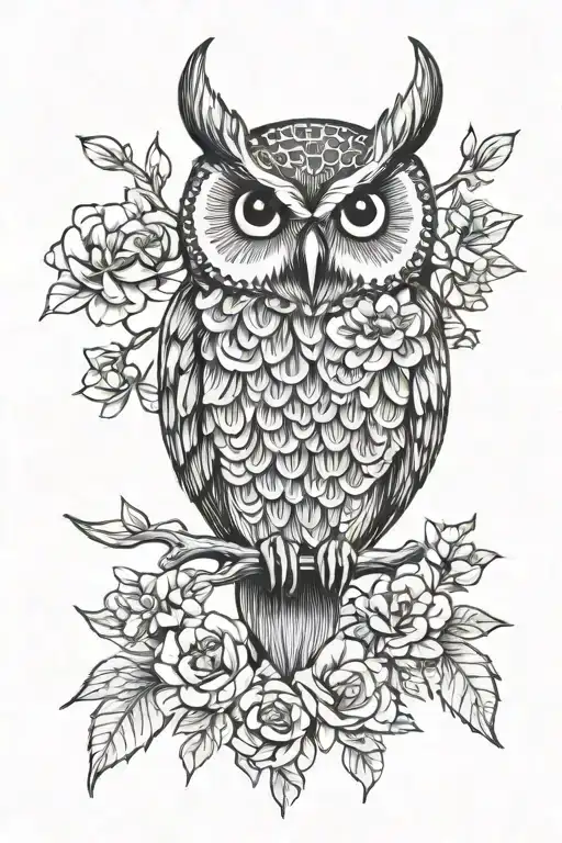 Antler Bee Owl Perched