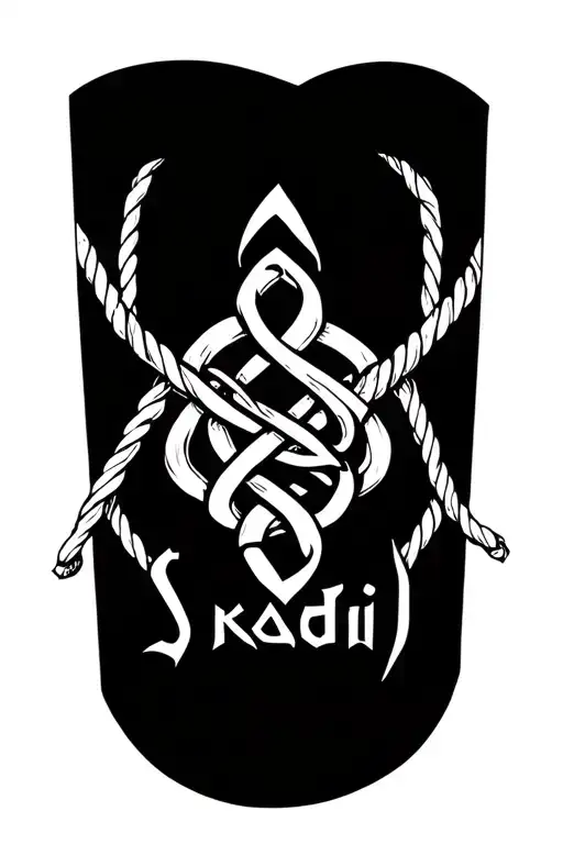 Name Skadi As Runes With Celtic Knots Ropes Symbol
