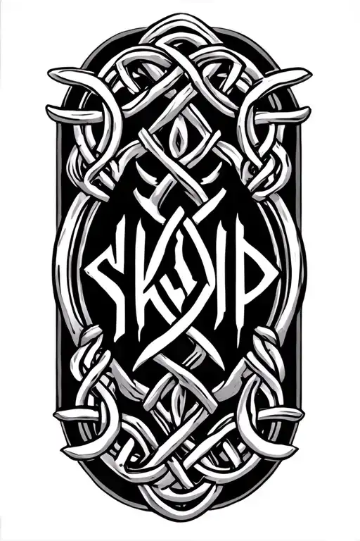 Name Skadi As Runes With Celtic Knots Symbolizing