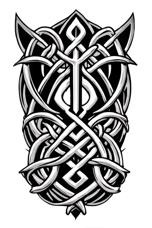 Name Skadi As Runes With Celtic Knots Symbolizing Strength