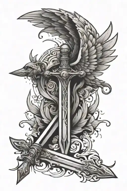 Wings With Sword Surrounded