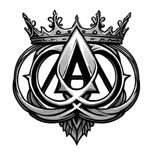 Alpha And Omega Logo Above The Crown