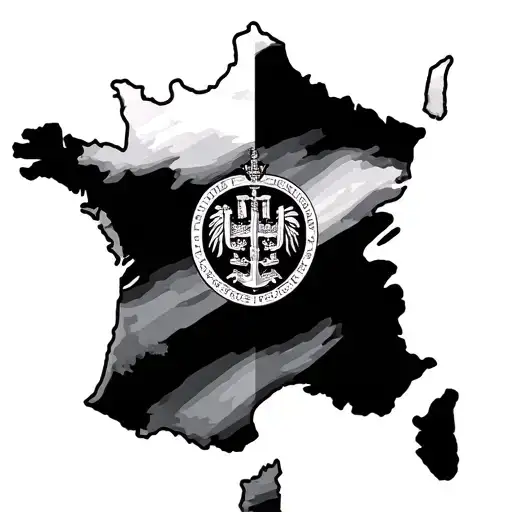 Map Of Stylized France Brittany With Hermine Symbol In