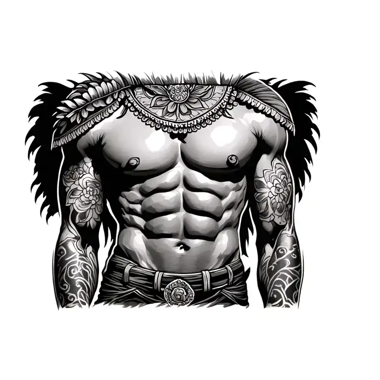 Mexican Themed Chest And Stomach