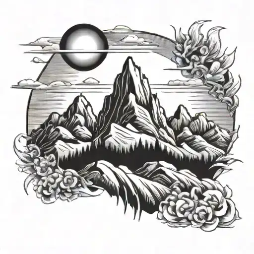 Mountains And Sun And 10-90