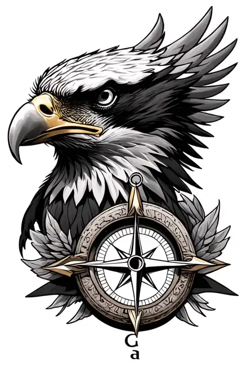 Eagle Head And Compass