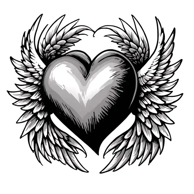 Heart With Wings Flying