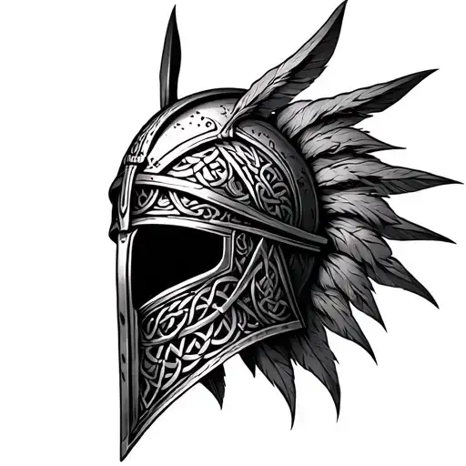 Sutton Hoo Helmet As Part Of A Celtic Design