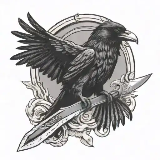 Raven Holding A Butchers Knife