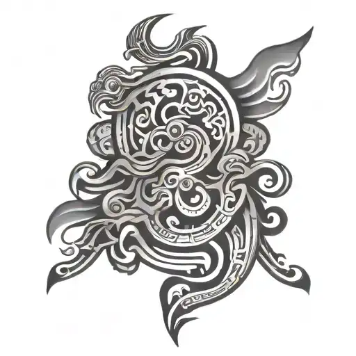 Neck Tribal Chinese Writing