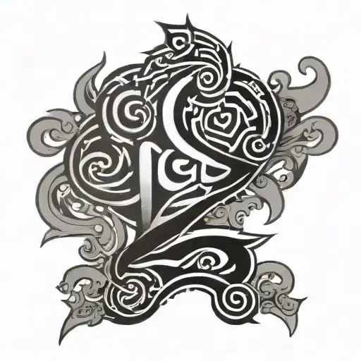 Neck Tribal Chinese Caligraphy